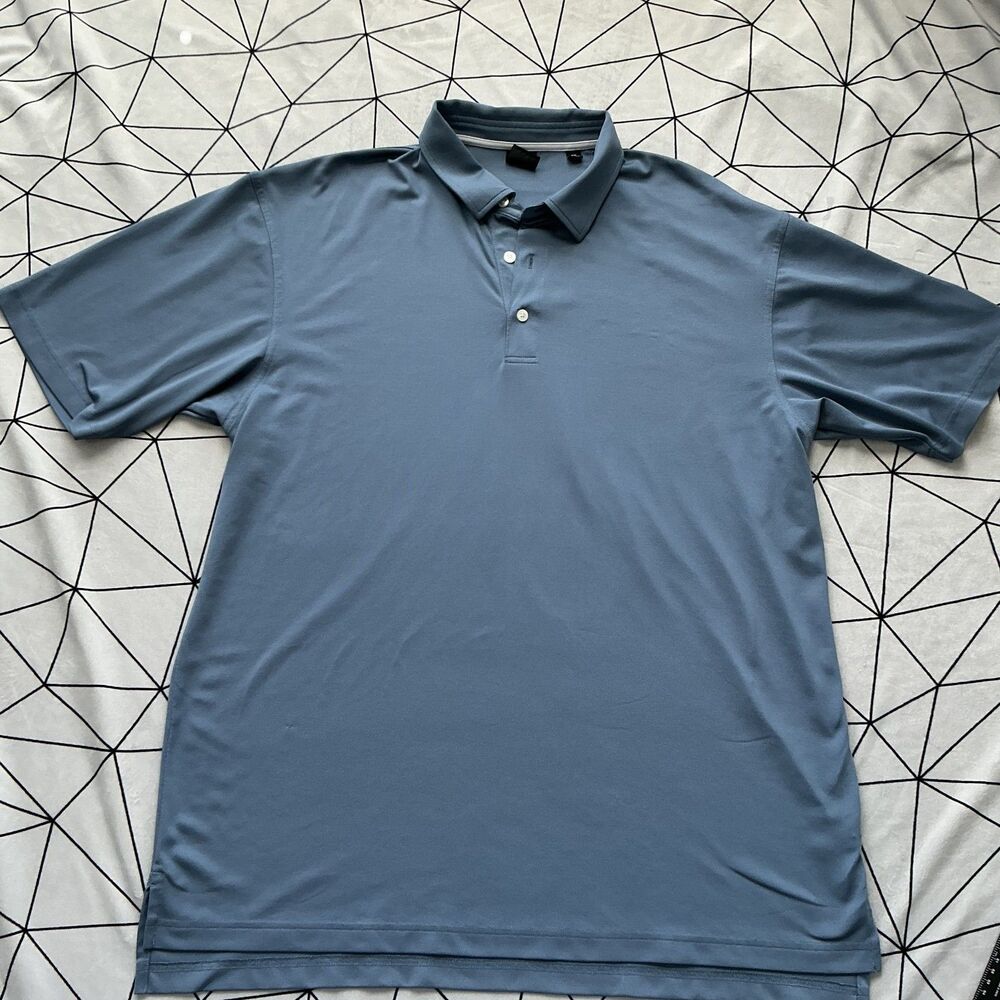 Dunning Golf Polo Mens XXL Slate Blue Performance Pique Short Sleeve Golf
